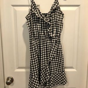 Express dress, black and white gingham, checkered, medium